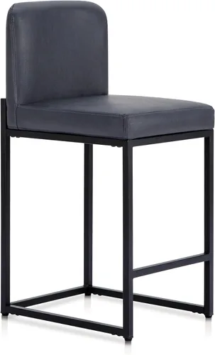 Miniatura 36 de Juego de 2 taburetes de bar de altura de mostrador de color blanco cremoso de 24 pulgadas, modernos taburetes de bar dorados con respaldo tapizado