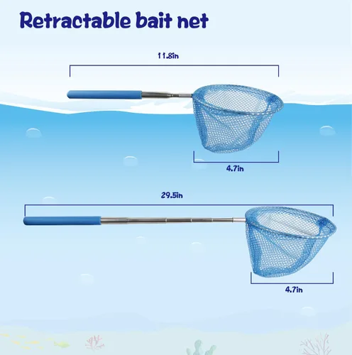 Miniatura 7 de Kids Rod Set, Kids Fishing Rod and Reel Combo and Fishing Net Tackle Box with Fishing Lure Hook and Bag for Girls Beginners, Kids, Youth Anglers