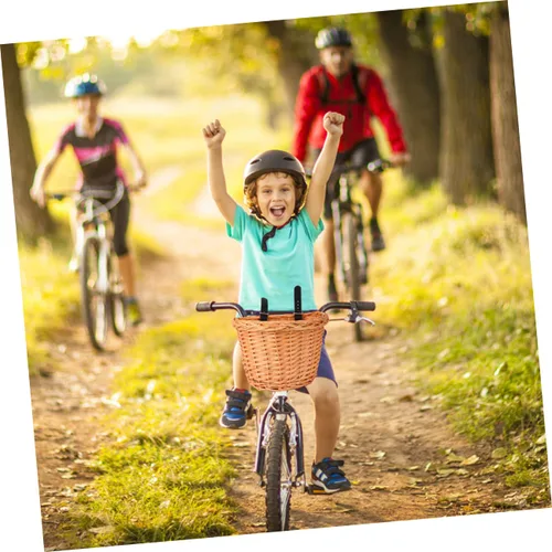 Miniatura 7 de INOOMP Small Bike Basket Detachable Handmade Front Handlebar Storage for Boy Girl Natural Willow Material for Outdoor Cycling and Daily Use