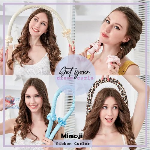 Miniatura 2 de Diadema de seda sin calor, rulos sin calor, rizadores con cintas para dormir, rizadores de pelo de onda suave, herramientas de peinado para cabello