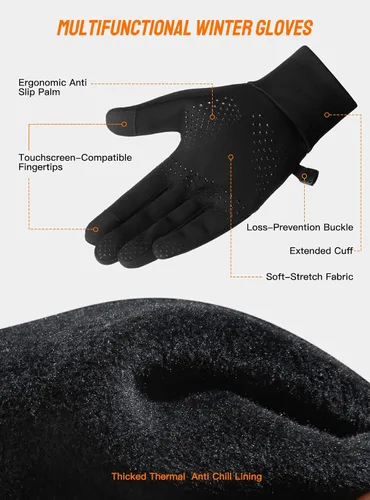 Miniatura 3 de TRENDOUX Guantes de invierno para hombres y mujeres con pantalla táctil guantes para correr para clima frío guantes cálidos guantes de trabajo