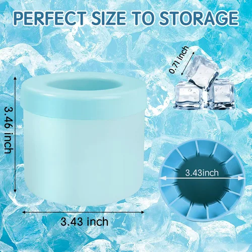 Miniatura 2 de Molde cilíndrico de silicona para cubitos de hielo, nuevo fabricante de cubitos de hielo 3D, descomprimir celosía de hielo, taza de hielo de fácil