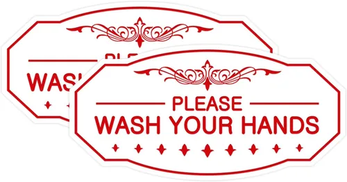 Miniatura 35 de Signs ByLITA Letrero de Victorian Please Wash Your Hands (plata cepillada) - Grande Brushed Silver