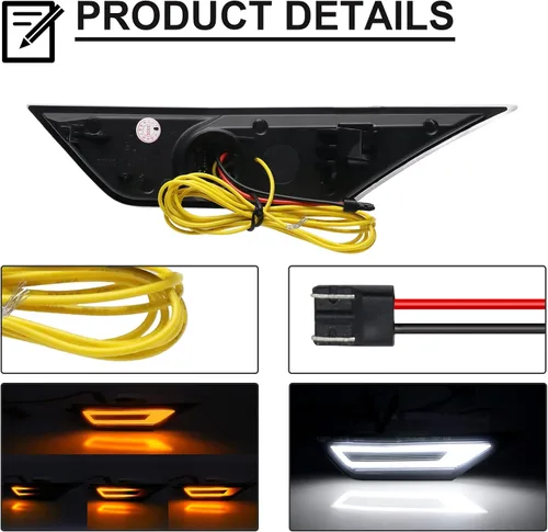 Miniatura 2 de Luces de señal de giro LED secuenciales delanteras de reemplazo para Civic Coupe/Hatchback/Sedan 2016-2021, luz de marcador lateral dinámica