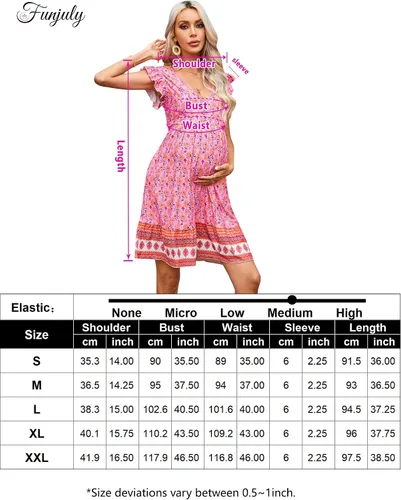 Miniatura 7 de Women's Ruffle Cap Sleeveless V Neck Floral Boho Midi Dress