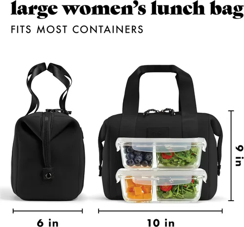 Miniatura 6 de Fit & Fresh Remi - Lonchera de neopreno para mujer, kit de preparación de comidas con recipientes y bolsa de hielo XL, material autoaislante similar