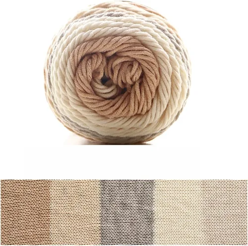 Miniatura 23 de Hilo de color de algodón para tartas, hilo multicolor arcoíris para tejer y tejer a ganchillo, 2 bolas de 7.05 oz, 45% algodón, 55% acrílico, hilo