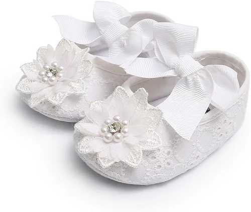 Miniatura 4 de Ohwawadi Zapatos de bebé para niña zapatos planos Mary Jane de princesa para vestido de boda zapatos de cuna para recién nacidos bebés bebés