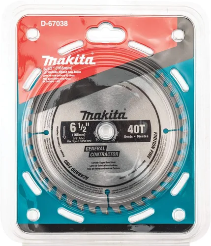 Miniatura 2 de Makita D-67038 Hoja de sierra circular con punta de carburo 40T de 6-1/2", acabado fino