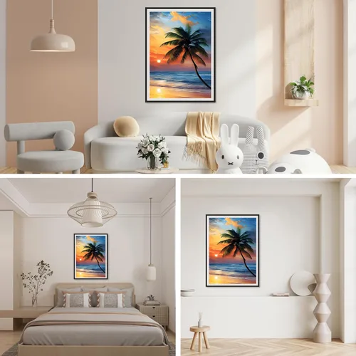 Miniatura 3 de SENQAO Kits de Arte de Diamantes de Atardecer en la Playa para Adultos, Kits de Arte de Diamantes 5D de Atardecer Paisaje para Hacerlo Tú Mismo