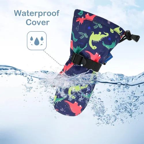 Miniatura 3 de Guantes de nieve para niños impermeables guantes de esquí de invierno para niños pequeños guantes largos a prueba de viento