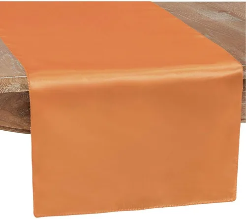 Lujoso camino de mesa de satén naranja quemado (108 x 12 pulgadas), 1 unidad, decoración de comedor elegante y única con colores intensos, perfecto