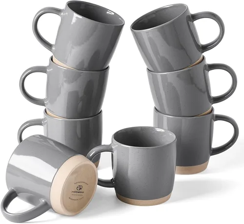 Miniatura 9 de famiware Mercury - Tazas de café de 13 onzas, juego de 4 tazas de café con asa, tazas para café con leche, té caliente, capuchino, moca, cacao, negro
