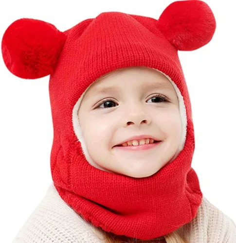 Miniatura 9 de Invierno Earflap Hat Invierno Con Capucha Bebé Sombrero Cálido Niño Bufanda Bufanda Flap Kid Cap Knit Girl Caps Cuidado del Bebé