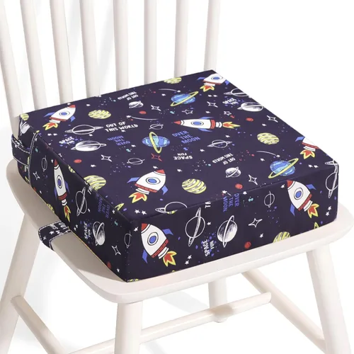 Miniatura 10 de Asiento elevador para mesa – PU impermeable fuerte apoyo asiento elevador para mesa de comedor, silla elevadora portátil con correas elásticas Verde