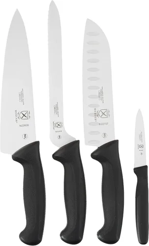 Miniatura 2 de Mercer Culinary Millennia - Juego de 5 tableros magnéticos con asas negras, acacia, 16 x 8 x 18 pulgadas