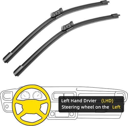 Miniatura 3 de Escobillas para limpiaparabrisas delantero compatible con Audi A1 2010-2017 de 24 + 16 pulgadas, accesorios de cortador de cepillos 2010 2011 2012