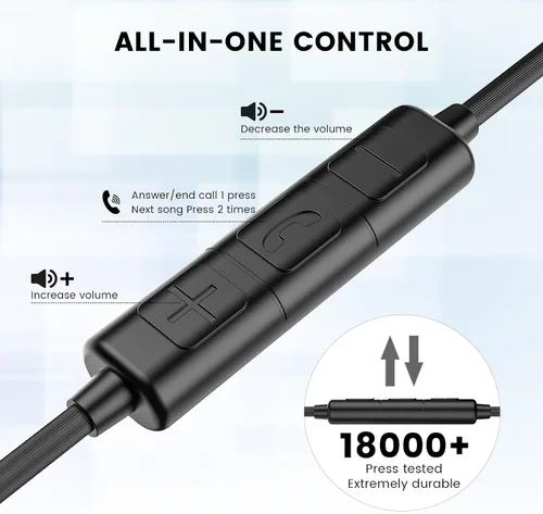 Miniatura 3 de MOSWAG - Audífonos con cable y con micrófono, auriculares intrauditivos de 3,5 mm con micrófono adecuados para teléfonos inteligentes, computadoras