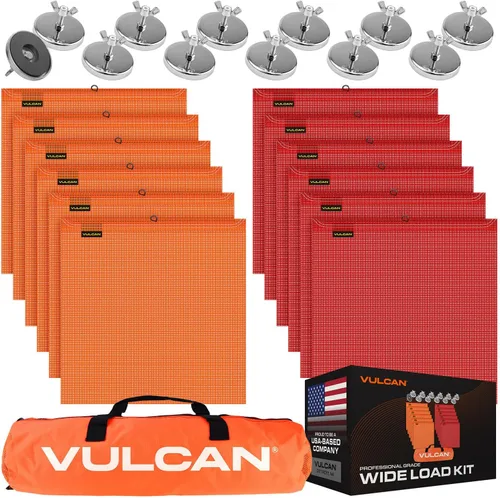 Miniatura 2 de Kit de Señales de Carga de Sobredimensionamiento, Banderas y Imanes VULCAN - Incluye 1 Señal de Carga de Sobredimensionamiento de Aluminio, 2