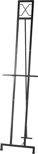 Deco 79 Caballete de exhibición de metal alto ajustable de 3 niveles con soporte de cadena, soporte de exhibición de 17 x 19 x 70 pulgadas, negro