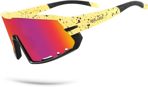 Miniatura 11 de OULAIQI Gafas de sol de béisbol para hombres, mujeres y jóvenes, protección UV400 para correr, softbol, golf, deportes, gafas de sol Rosa