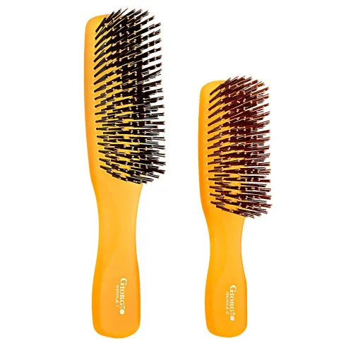Miniatura 10 de Giorgio GION1B - Cepillo desenredante suave para el cabello, color azul neón, de 7.75 pulgadas, para hombres y mujeres. Cerdas suaves para cuero