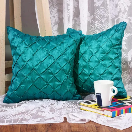 Miniatura 16 de Almohada decorativa azul hecha a mano para sofá, funda de almohada pintuck, fundas de almohada abstractas azules, paquete de 2 fundas de almohada