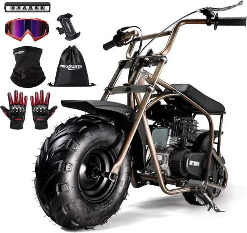 Miniatura 14 de Oryxearth Mini bicicleta para niños, 105 CC de 4 tiempos para niños, a gasolina, con bolsillo todoterreno con aprobación de la EPA, soporta