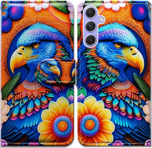 Miniatura 12 de Bcov Funda para Galaxy A54, diseño de pájaro negro y verde con tapa para teléfono con ranura para tarjeta y soporte para Samsung Galaxy A54 5G