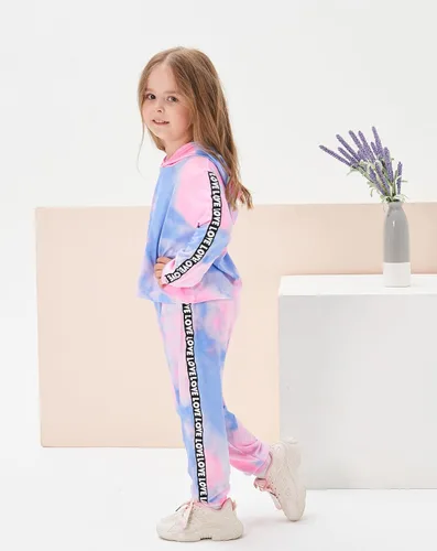 Miniatura 7 de Conjunto de sudadera con capucha y pantalones de manga larga para bebés y niñas pequeñas