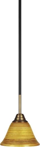 Miniatura 33 de Toltec Lighting Paramount - Mini colgante de 1 luz en acabado negro mate con cristal de arte perla de 7 pulgadas y estilo negro