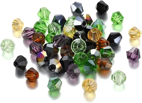 Miniatura 6 de 200 cuentas de cristal de transparencia austriaca, cuentas de vidrio bicona, cuentas espaciadoras sueltas para manualidades, pulseras, aretes