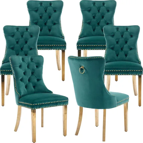Miniatura 22 de Juego de 2 sillas de comedor modernas de mediados de siglo, sillas de cocina tapizadas de terciopelo beige, sillas de cocina y comedor, patas