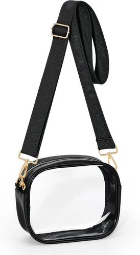 Miniatura 8 de Bulado Bolsa transparente para eventos de estadio, monederos transparentes para mujeres con correa ajustable, bolsa cruzada para fanáticos
