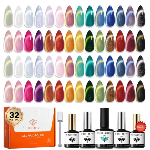 Miniatura 21 de Modelones Kit de estampado de uñas a cuadros de 16 piezas, sello de punta francesa, esmalte de gel de pintura blanca y negra, a prueba de polvo