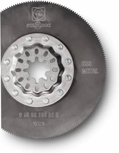 Fein Starlock 63502106230 Hoja de sierra segmentada sólida HSS – Corte de precisión de hasta 1/16 pulgadas en chapas, madera, GFRP y plásticos con