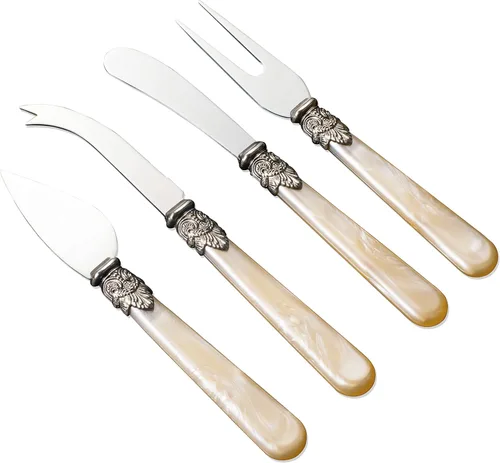 Miniatura 7 de REVERIE Collection - Cuchillo esparcidor de queso de acero inoxidable de 4 piezas, juego de cuchillos de mantequilla para regalo, juego de cuchillos