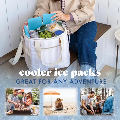 Miniatura 11 de Fit & Fresh Cool Coolers Paquete de 4 paquetes de hielo XL delgados, congelación rápida, ahorro de espacio, bolsas de hielo reutilizables