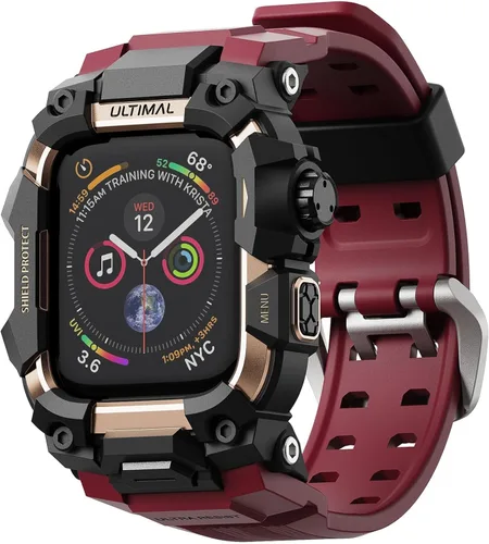 Miniatura 35 de ULTIMAL - Funda resistente con correa para Apple Watch 49mm, compatible con Apple Watch Ultra 3/2/1, cubierta protectora a prueba de golpes de grado