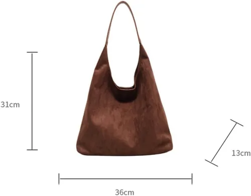 Miniatura 6 de Bolsos de hombro de gamuza para mujer, bolso de mano grande, bolso retro, bolso casual de trabajo para mujer con asa superior