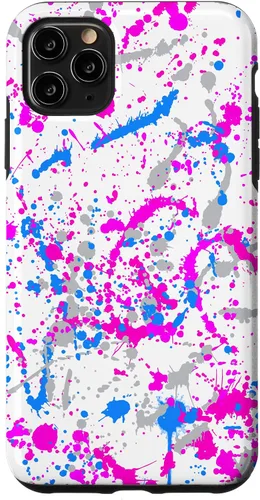 Miniatura 13 de iPhone 16 Rosa + Azul + Gris Blanco Patrón de salpicaduras de pintura