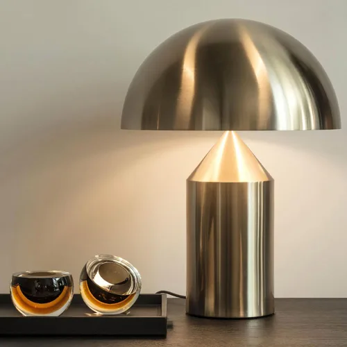 Miniatura 8 de Lámpara de mesita de noche en forma de hongo Meefad, lámpara de mesa moderna con base pesada, luz nocturna en forma de cúpula, lámpara de acento
