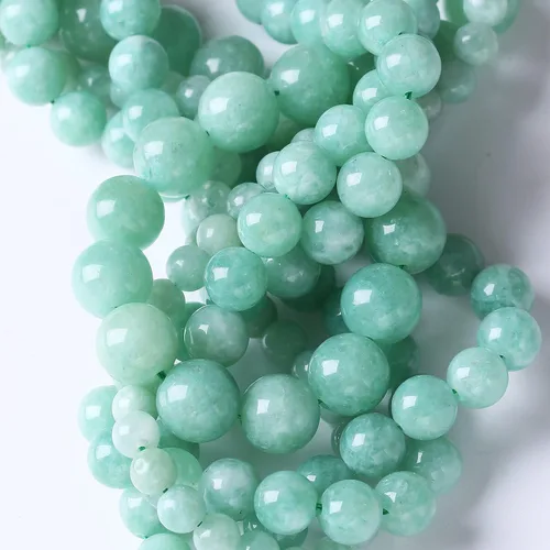 Miniatura 3 de 60 cuentas de 6 mm de piedra natural de jade birmano para hacer joyería, pulseras de cristal de bricolaje