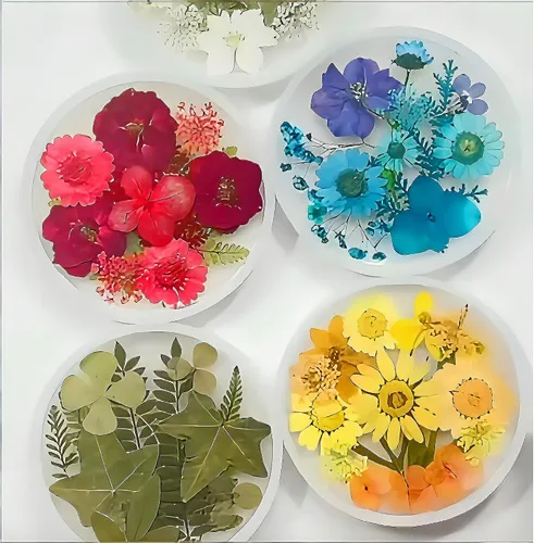 Miniatura 6 de Moldes de posavasos de resina Loyohep, moldes de silicona para resina, 12 piezas con moldes de posavasos redondos, cuadrados, octagonales y florales