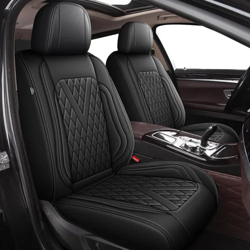 IKABEVEM Fit for Kia Forte Seat Covers 2010-2024 Front Set Faux Leather Seat Cushion Waterproof Anti-Slip Seat Cushion Protector Compatible with