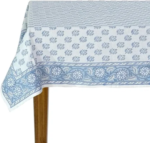 Miniatura 78 de Ridhi Mantel rectangular de algodón con estampado de bloque a mano amarillo mostaza, 102 x 48 pulgadas, reutilizable, decorativo para uso diario