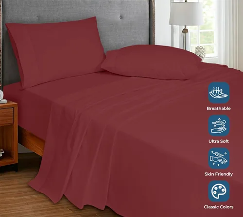 Miniatura 98 de Royale Linens Sábana encimera de tamaño individual XL 100% Algodón Orgánico – Super suave – Sábanas superiores de percal – Sábana encimera