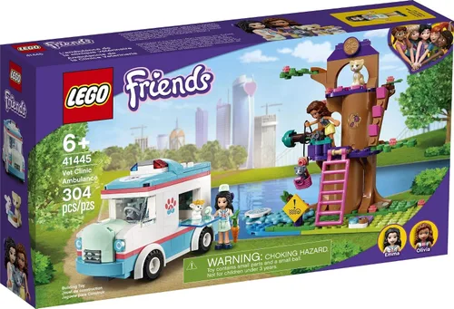 Miniatura 4 de LEGO Friends Vet Clinic Ambulance 41445 Kit de construcción; juguete coleccionable con ambulancia, juguetes de conejo y gatito, kit de veterinario
