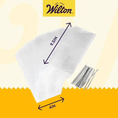 Miniatura 2 de Wilton Bolsas altas transparentes para golosinas – Bolsas de plástico para regalos de vacaciones, cumpleaños, recuerdos de fiesta y más – Mantiene