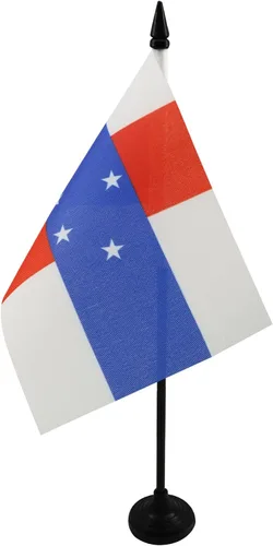 Miniatura 51 de Bandera de mesa de Anguila de 4 x 6 pulgadas, bandera de escritorio británica de Anguila, 5.9 x 3.9 in, palo y base de plástico negro AZ FLAG